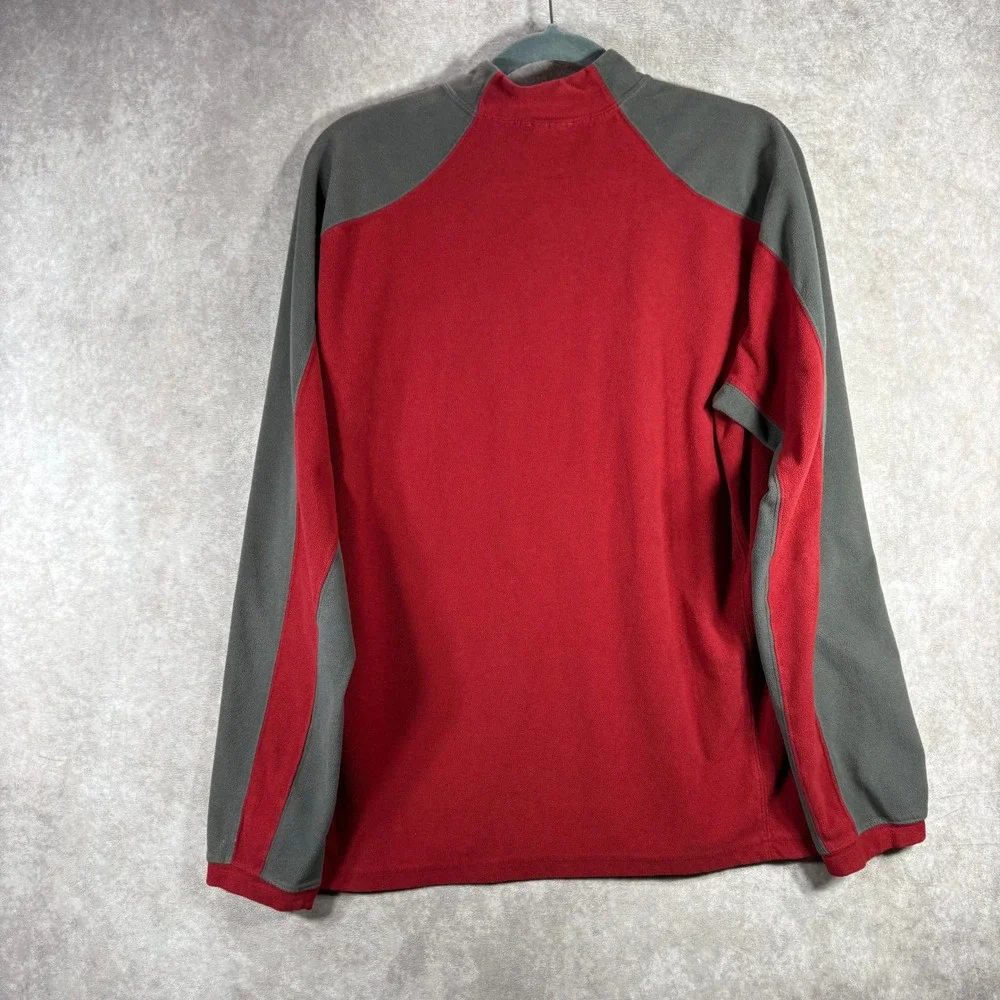 The North Face Fleece Sweater Men M Red TKA 100 1/4 Zip Pullover Two Tone Hiking